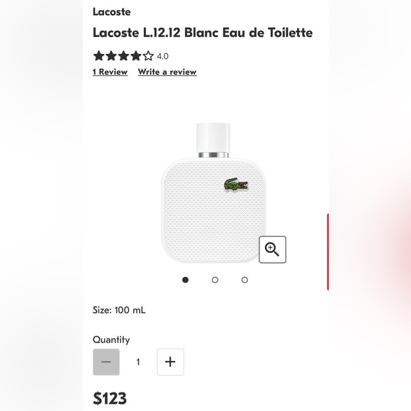 Lacoste L.12.12 Blanc Eau de Toilette - Picture 5 of 5